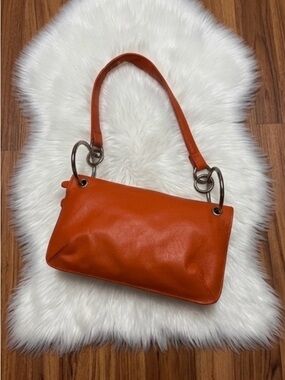 Wilsons Leather Orange Shoulder Bag with Ring Hardware